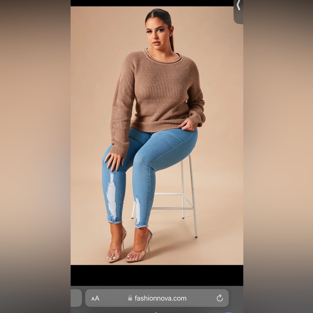 Fashion Nova Ariana Waffle Sweater
